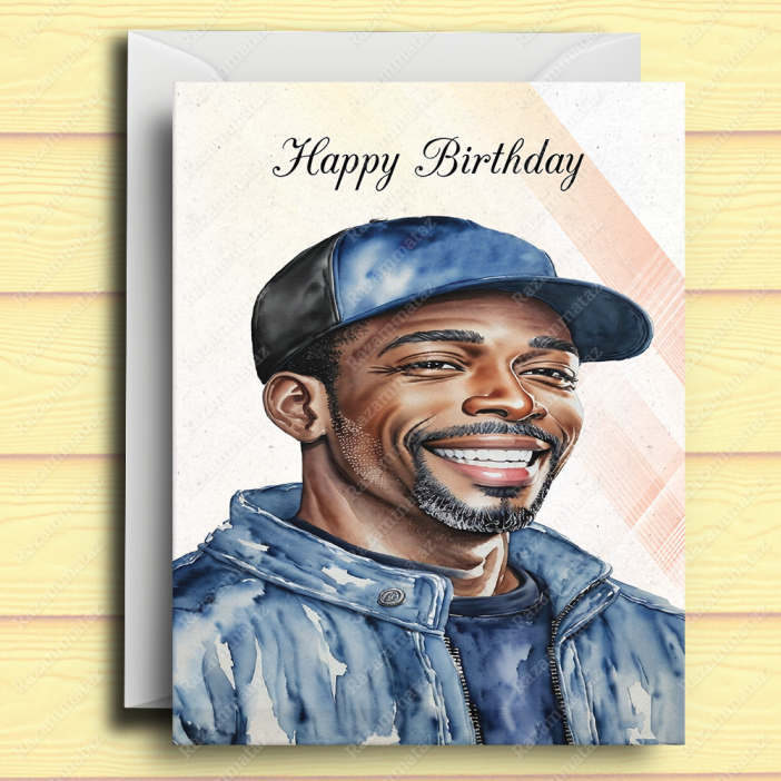 Black Man Birthday Card Q